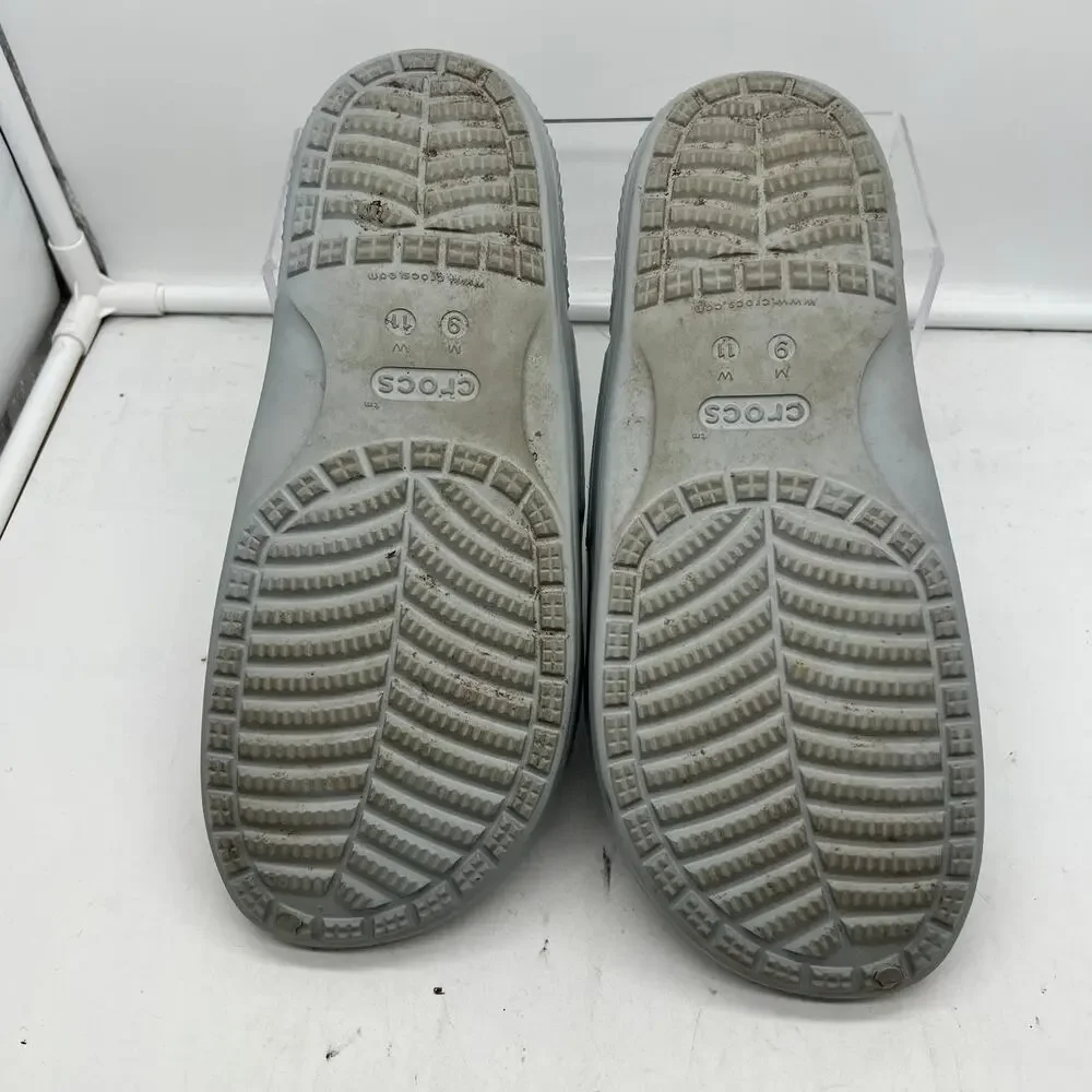 Crocs Classic Slide Sandals Women 11 Mens 9 Double Strap 206761 Gray